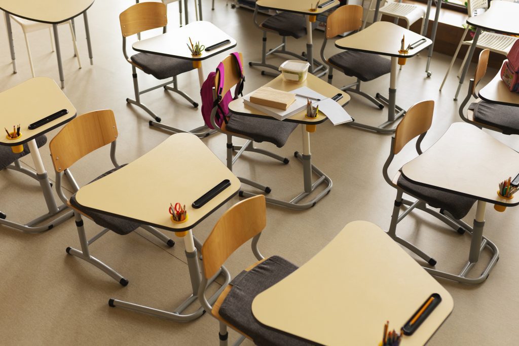 Classroom chairs and table