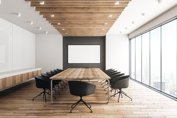 Meeting table and chairs in a meeting room