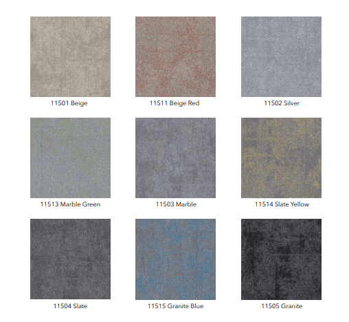 Carpet tiles Inception available in 9 shades